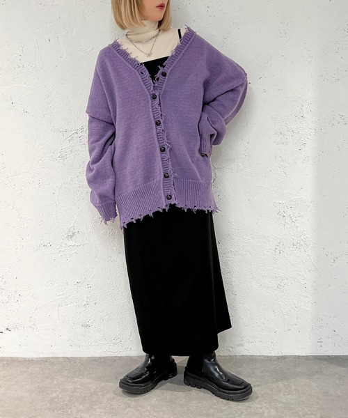 セール】ダメージニットカーディガン【ZOZOTOWN限定アイテム