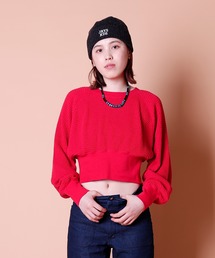 WALLA WALLA SPORT | BIG WAFFLE CROP CREW / ビッグワッフル クロップ クルー(Tシャツ/カットソー)