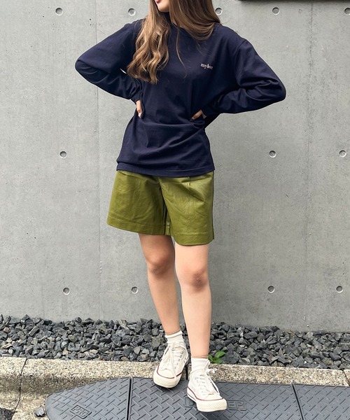 frunco（フランコ）の「フェイクレザーAラインショーツ（その他パンツ・レディース・ブラック/グリーン/ベージュ・FREE）」の6枚目の写真