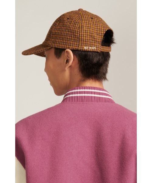 Not So Ape（ノットソーエイプ）の「Plaid Logo Cap（キャップ・メンズ・グリーン/オレンジ・FREE）」の5枚目の写真