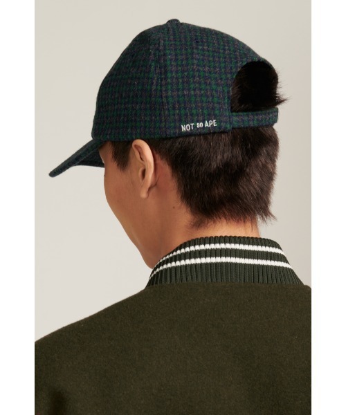 Not So Ape（ノットソーエイプ）の「Plaid Logo Cap（キャップ・メンズ・グリーン/オレンジ・FREE）」の7枚目の写真