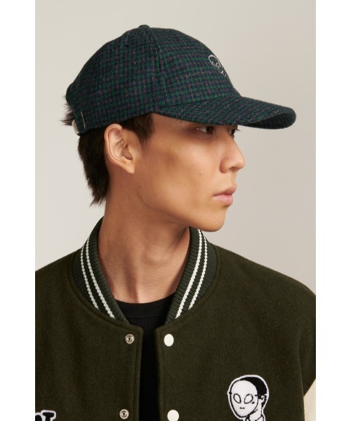 Not So Ape（ノットソーエイプ）の「Plaid Logo Cap（キャップ・メンズ・グリーン/オレンジ・FREE）」の8枚目の写真