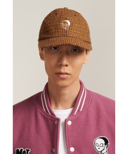 Not So Ape（ノットソーエイプ）の「Plaid Logo Cap（キャップ・メンズ・グリーン/オレンジ・FREE）」の4枚目の写真