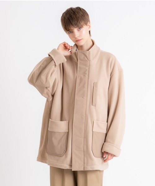 ONCILY(オンシェリー)の「BICOLOR BOA FLEECE BLOUSON / バイカラーボアフリースブルゾン(ブルゾン・メンズ・ベージュ/ダークブラウン/ブラック・LARGE/MEDIUM)」の3枚目の写真