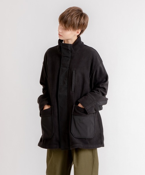 ONCILY(オンシェリー)の「BICOLOR BOA FLEECE BLOUSON / バイカラーボアフリースブルゾン(ブルゾン・メンズ・ベージュ/ダークブラウン/ブラック・LARGE/MEDIUM)」の5枚目の写真