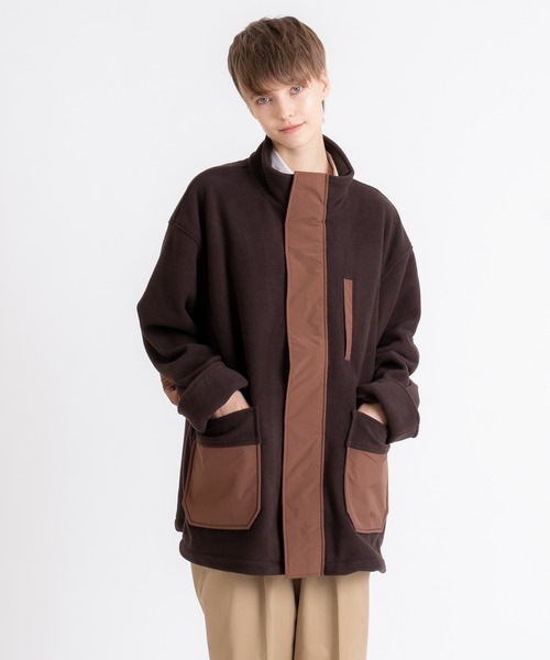 ONCILY(オンシェリー)の「BICOLOR BOA FLEECE BLOUSON / バイカラーボアフリースブルゾン(ブルゾン・メンズ・ベージュ/ダークブラウン/ブラック・LARGE/MEDIUM)」の17枚目の写真