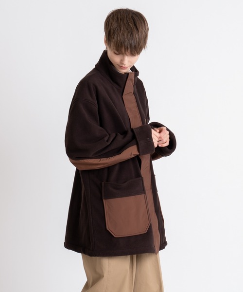 ONCILY(オンシェリー)の「BICOLOR BOA FLEECE BLOUSON / バイカラーボアフリースブルゾン(ブルゾン・メンズ・ベージュ/ダークブラウン/ブラック・LARGE/MEDIUM)」の18枚目の写真