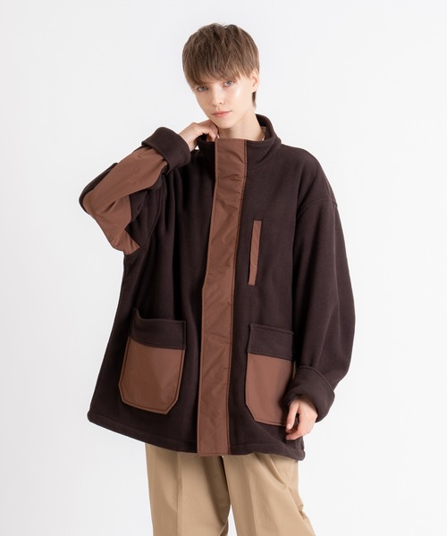 ONCILY(オンシェリー)の「BICOLOR BOA FLEECE BLOUSON / バイカラーボアフリースブルゾン(ブルゾン・メンズ・ベージュ/ダークブラウン/ブラック・LARGE/MEDIUM)」の16枚目の写真