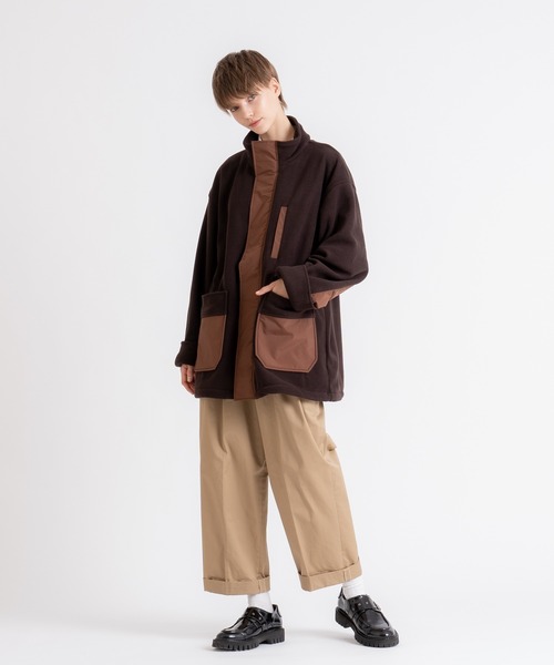 ONCILY(オンシェリー)の「BICOLOR BOA FLEECE BLOUSON / バイカラーボアフリースブルゾン(ブルゾン・メンズ・ベージュ/ダークブラウン/ブラック・LARGE/MEDIUM)」の20枚目の写真