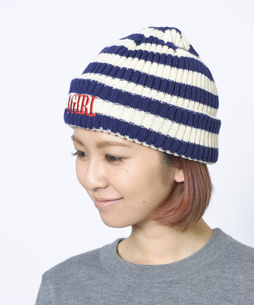 X-girl(エックスガール)の「XGIRL RIB KNIT CAP(ニットキャップ/ビーニー・レディース・ブラック/アッシュ/グリーン/ネイビー・ONE SIZE)」の8枚目の写真