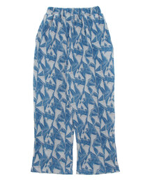 Samansa Mos2 blue | 幾何学柄ランダムプリーツパンツ(その他パンツ)