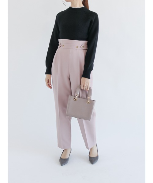 Te chichi（テチチ）の「衿パールハイネックリブニットプルオーバー（ニット/セーター・レディース・オフホワイト/グレー/ブラック・ﾌﾘ-）」の4枚目の写真