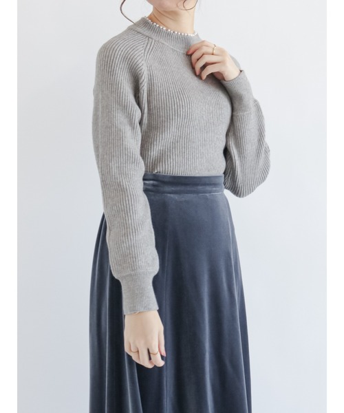 Te chichi（テチチ）の「衿パールハイネックリブニットプルオーバー（ニット/セーター・レディース・オフホワイト/グレー/ブラック・ﾌﾘ-）」の11枚目の写真