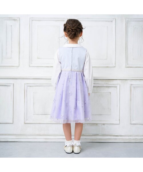 apres les cours（アプレレクール）の「フォーマルジャンパースカート（スーツスカート・キッズ・ネイビー/ラベンダー・130/110/120/100）」の4枚目の写真