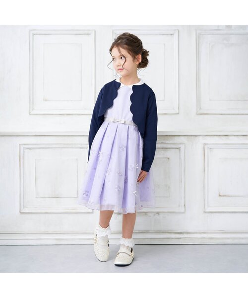 apres les cours（アプレレクール）の「フォーマルジャンパースカート（スーツスカート・キッズ・ネイビー/ラベンダー・130/110/120/100）」の6枚目の写真