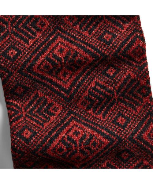 RRL（ダブル アール エル）の「ジャカードニット ウールリネン スカーフ（マフラー・メンズ・レッド・ONE）」の3枚目の写真