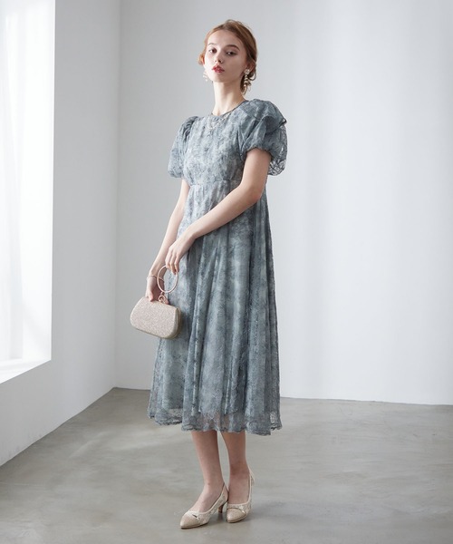 Dorry Doll（ドリードール）の「フラワー刺繍パフスリーブドレス