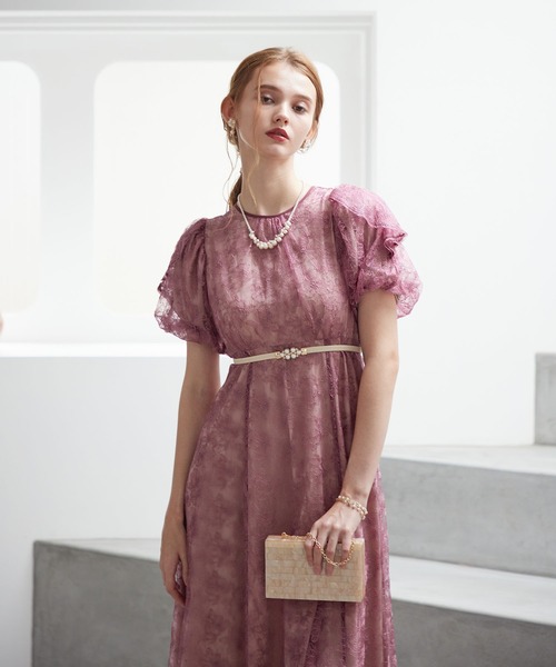 Dorry Doll（ドリードール）の「フラワー刺繍パフスリーブドレス