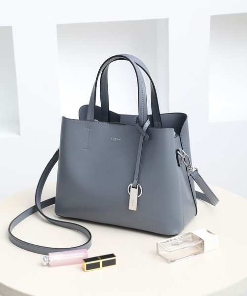 Ungrid(アングリッド)の「【Ungrid/アングリッド】【WEB限定商品】キーリングチャーム付 両アオリポケット ハンドバッグ(ハンドバッグ・レディース・アイボリー/キャメル/ブルー系その他/グレイッシュベージュ/ブラック/カーキ/ベージュ/スモークピンク/オリーブ/ダークブラウン/ライトブルー/ホワイト・FREE)」の10枚目の写真