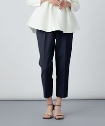 ウォッシャブルダブルクロスハイウエストテーパードパンツ