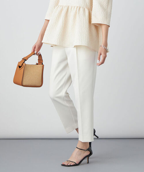 NOLLEY’S Sophi（ノーリーズソフィ）の「ウォッシャブルダブルクロスハイウエストテーパードパンツ（その他パンツ・レディース・サックスブルー/ネイビー/オフホワイト・36/34/38）」の2枚目の写真