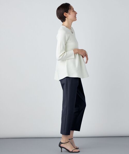 NOLLEY’S Sophi（ノーリーズソフィ）の「ウォッシャブルダブルクロスハイウエストテーパードパンツ（その他パンツ・レディース・サックスブルー/ネイビー/オフホワイト・36/34/38）」の5枚目の写真