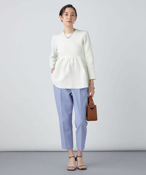 NOLLEY’S Sophi（ノーリーズソフィ）の「ウォッシャブルダブルクロスハイウエストテーパードパンツ（その他パンツ・レディース・サックスブルー/ネイビー/オフホワイト・36/34/38）」の6枚目の写真