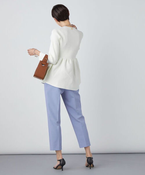 NOLLEY’S Sophi（ノーリーズソフィ）の「ウォッシャブルダブルクロスハイウエストテーパードパンツ（その他パンツ・レディース・サックスブルー/ネイビー/オフホワイト・36/34/38）」の7枚目の写真