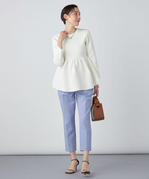 NOLLEY’S Sophi（ノーリーズソフィ）の「ウォッシャブルダブルクロスハイウエストテーパードパンツ（その他パンツ・レディース・サックスブルー/ネイビー/オフホワイト・36/34/38）」の18枚目の写真