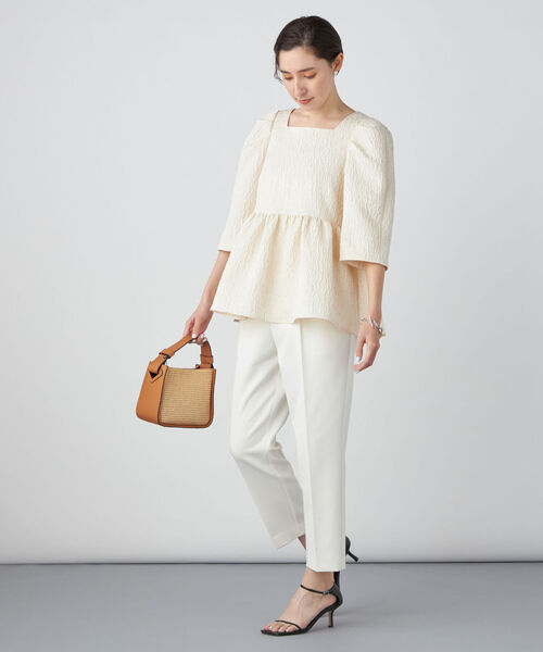 NOLLEY’S Sophi（ノーリーズソフィ）の「ウォッシャブルダブルクロスハイウエストテーパードパンツ（その他パンツ・レディース・サックスブルー/ネイビー/オフホワイト・36/34/38）」の21枚目の写真