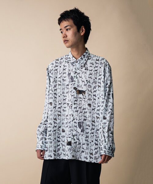 tk.TAKEO KIKUCHI（ティーケータケオキクチ）の「◆アニマル総柄シャツ(ユニセックスアイテム)（シャツ/ブラウス・メンズ・ライトグレー系3/ベージュ系3/ブラック系3・01/02/03）」の16枚目の写真