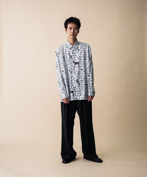 tk.TAKEO KIKUCHI（ティーケータケオキクチ）の「◆アニマル総柄シャツ(ユニセックスアイテム)（シャツ/ブラウス・メンズ・ライトグレー系3/ベージュ系3/ブラック系3・01/02/03）」の20枚目の写真