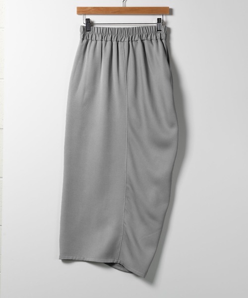 me+em select（ミームセレクト）の「※※【 ７color 】シャーリングリボンギャザースリットスカート（スカート・レディース・グリーン/ブラック/アイボリー/サンドベージュ/チャコール/ブルー/グレー・MEDIUM/LARGE/SMALL）」の15枚目の写真