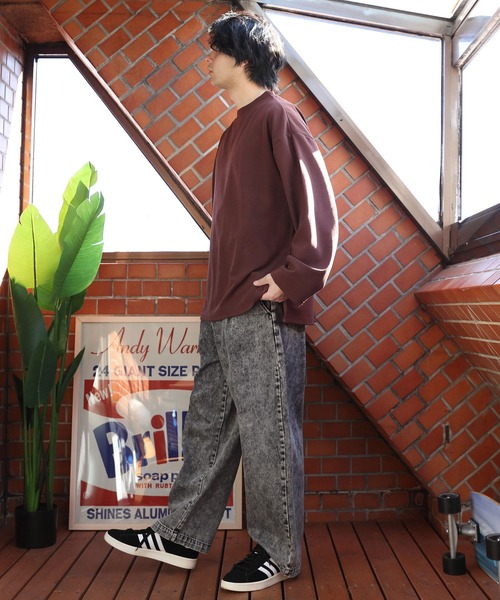 ８(eight)（エイト）の「カットジョーゼットモックネックカットソー（Tシャツ/カットソー・メンズ・ブラック/ネイビー/ブラウン/オフホワイト/グレイッシュベージュ・MEDIUM/LARGE）」の7枚目の写真