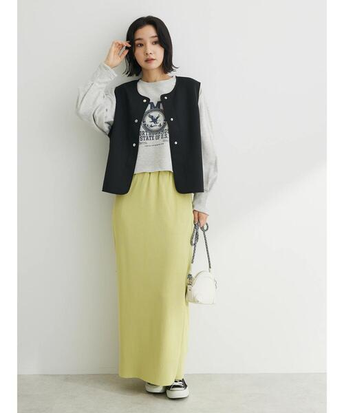 Green　Parks（グリーンパークス）の「ドットボタンコンパクトベスト（ベスト・レディース・ブラック/ライトベージュ・FREE）」の9枚目の写真