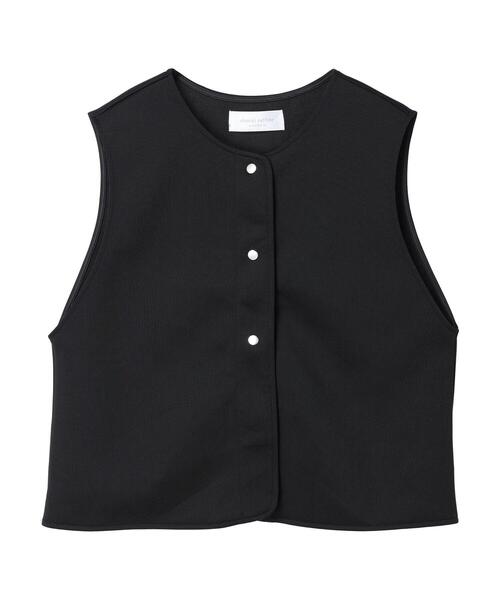 Green　Parks（グリーンパークス）の「ドットボタンコンパクトベスト（ベスト・レディース・ブラック/ライトベージュ・FREE）」の14枚目の写真