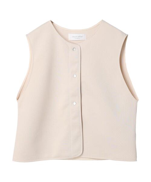 Green　Parks（グリーンパークス）の「ドットボタンコンパクトベスト（ベスト・レディース・ブラック/ライトベージュ・FREE）」の13枚目の写真