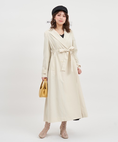 ROYAL PARTY(ロイヤルパーティー)の「バックタックトレンチコート(トレンチコート・レディース・ベージュ/オフホワイト/パープル・FREE)」の7枚目の写真