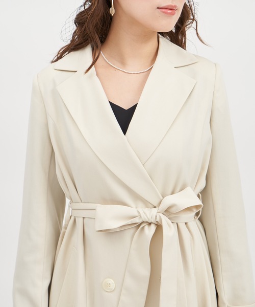 ROYAL PARTY(ロイヤルパーティー)の「バックタックトレンチコート(トレンチコート・レディース・ベージュ/オフホワイト/パープル・FREE)」の6枚目の写真