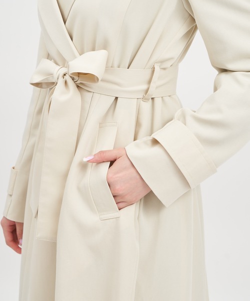 ROYAL PARTY(ロイヤルパーティー)の「バックタックトレンチコート(トレンチコート・レディース・ベージュ/オフホワイト/パープル・FREE)」の18枚目の写真