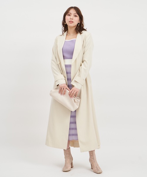 ROYAL PARTY(ロイヤルパーティー)の「バックタックトレンチコート(トレンチコート・レディース・ベージュ/オフホワイト/パープル・FREE)」の13枚目の写真