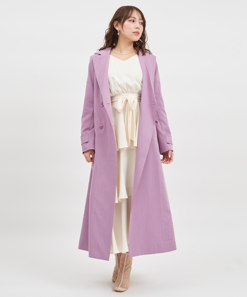 ROYAL PARTY(ロイヤルパーティー)の「バックタックトレンチコート(トレンチコート・レディース・ベージュ/オフホワイト/パープル・FREE)」の14枚目の写真