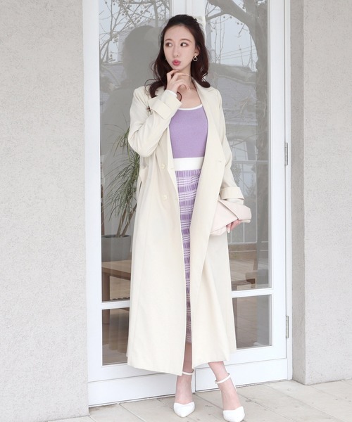 ROYAL PARTY(ロイヤルパーティー)の「バックタックトレンチコート(トレンチコート・レディース・ベージュ/オフホワイト/パープル・FREE)」の15枚目の写真