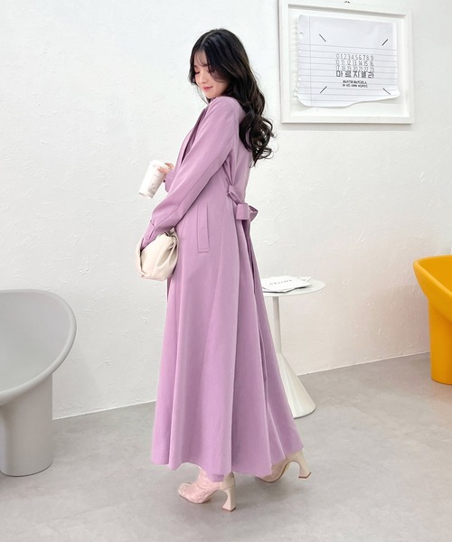 ROYAL PARTY(ロイヤルパーティー)の「バックタックトレンチコート(トレンチコート・レディース・ベージュ/オフホワイト/パープル・FREE)」の8枚目の写真