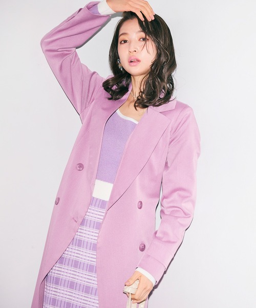 ROYAL PARTY(ロイヤルパーティー)の「バックタックトレンチコート(トレンチコート・レディース・ベージュ/オフホワイト/パープル・FREE)」の22枚目の写真