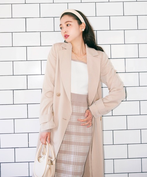 ROYAL PARTY(ロイヤルパーティー)の「バックタックトレンチコート(トレンチコート・レディース・ベージュ/オフホワイト/パープル・FREE)」の12枚目の写真