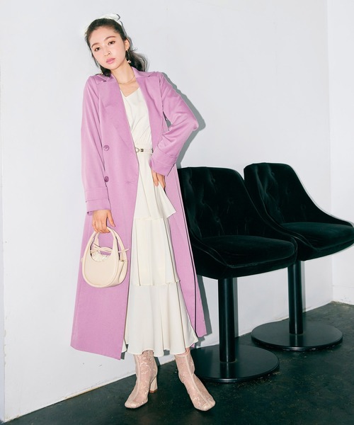 ROYAL PARTY(ロイヤルパーティー)の「バックタックトレンチコート(トレンチコート・レディース・ベージュ/オフホワイト/パープル・FREE)」の11枚目の写真