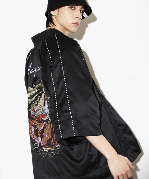 LEGENDA（レジェンダ）の「レジェンダ 地獄太夫法被 スーベニアジャケット (法被スカジャン) / LEGENDA 地獄太夫法被 Souvenir Jacket（テーラードジャケット・メンズ・ブラック×ホワイト/ブラック・FREE）」の5枚目の写真