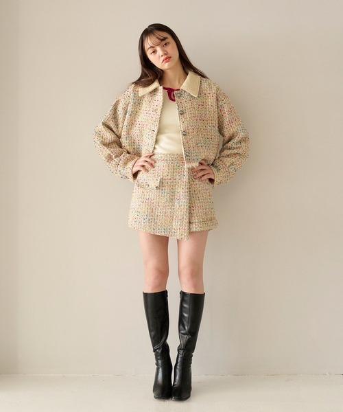 TINA：JOJUN（ティーナジョジュン）の「ツイード フリンジキュロット TINA：JOJUN（その他パンツ・レディース・アイボリー・S/M）」の9枚目の写真