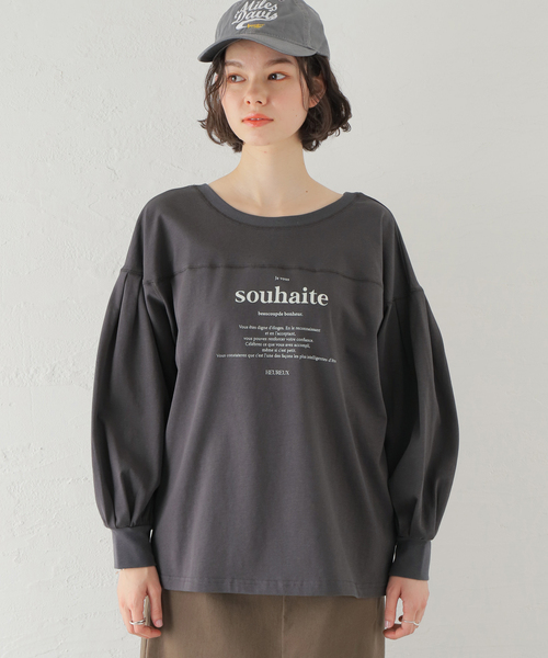 tシャツ A MOMENTタックスリーブTEE レディース B.C STOCK（ベーセーストック）の「タックスリーブロンTEE（T